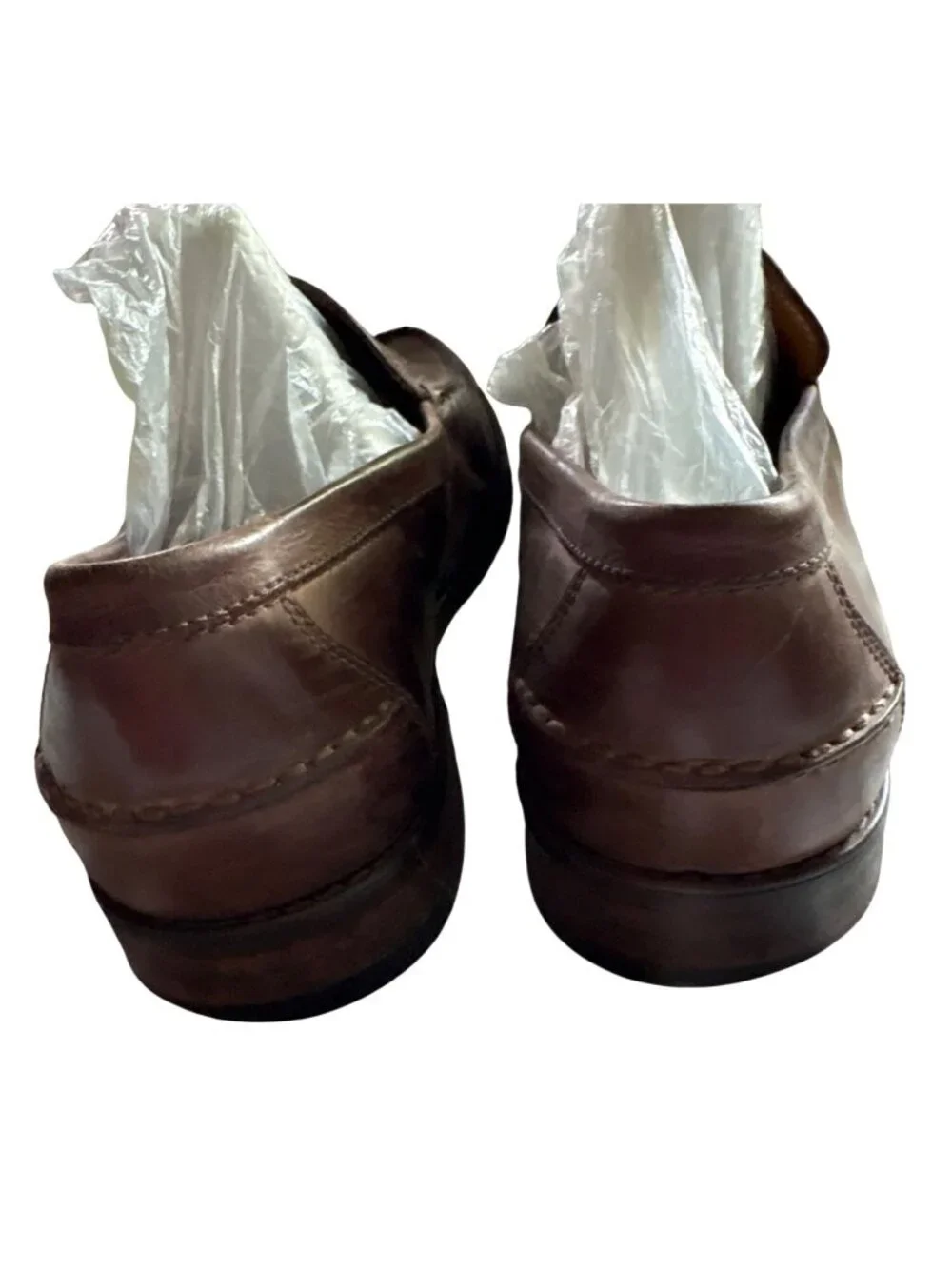 Johnston & Murphy Mens 11M Brown Leather Slip-On Loafers With Vibram Sole Brazil